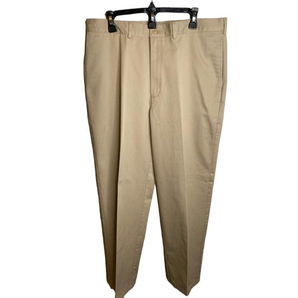 Lands' End Traditional Fit Comfort Waist No Iron Chino Pants Khaki Mens Size 36